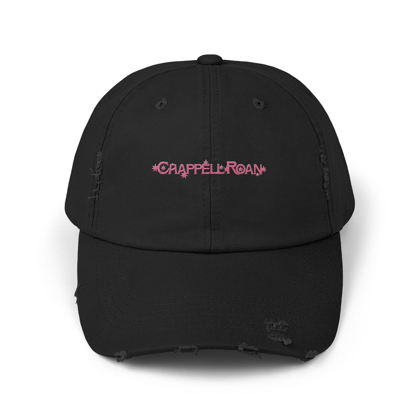 Chappell Roan Merch - Chappell Roan Signature Black Pink Distressed Hat